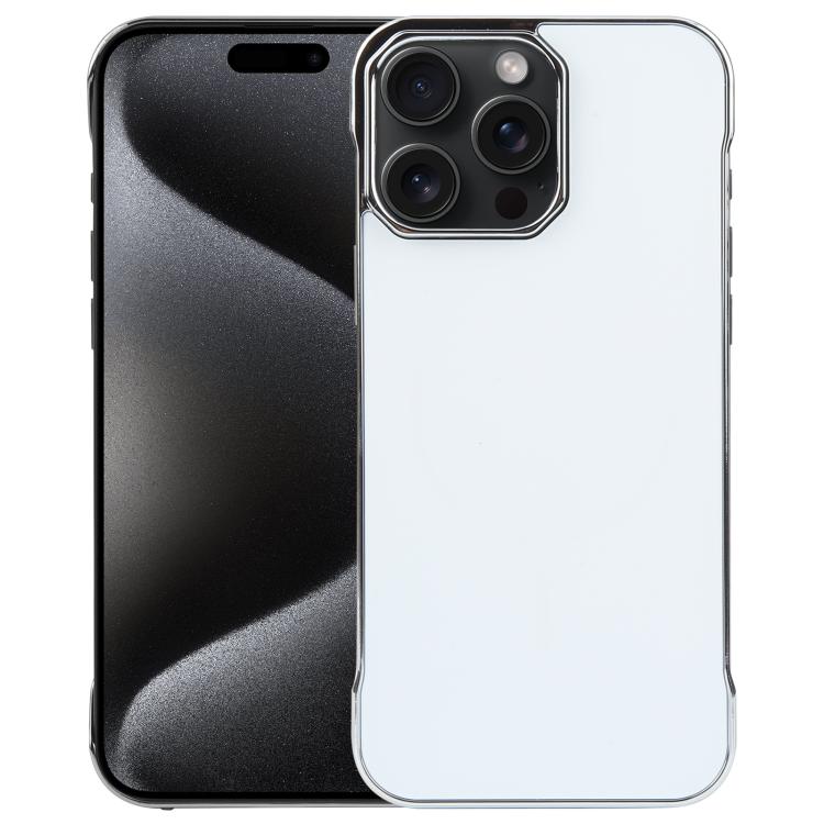 For iPhone 15 Pro Electroplating Frameless Frosted Anti-Glare PC MagSafe Phone Case(Silver White) - iPhone 15 Pro Cases by buy2fix | Online Shopping UK | buy2fix