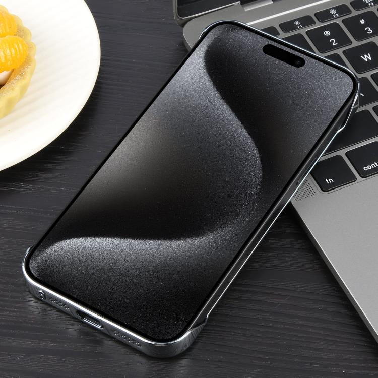 For iPhone 15 Pro Electroplating Frameless Frosted Anti-Glare PC MagSafe Phone Case(Silver White) - iPhone 15 Pro Cases by buy2fix | Online Shopping UK | buy2fix