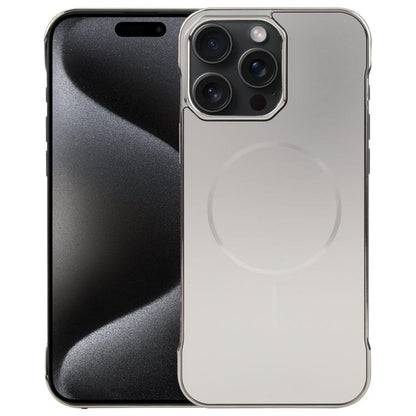 For iPhone 15 Pro Electroplating Frameless Frosted Anti-Glare PC MagSafe Phone Case(Titanium Gray) - iPhone 15 Pro Cases by buy2fix | Online Shopping UK | buy2fix