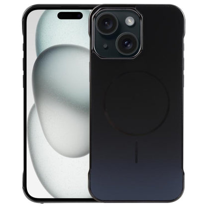 For iPhone 15 Electroplating Frameless Frosted Anti-Glare PC MagSafe Phone Case(Black) - iPhone 15 Cases by buy2fix | Online Shopping UK | buy2fix