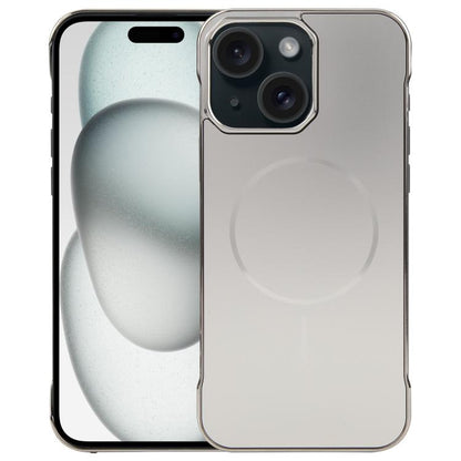 For iPhone 15 Electroplating Frameless Frosted Anti-Glare PC MagSafe Phone Case(Titanium Gray) - iPhone 15 Cases by buy2fix | Online Shopping UK | buy2fix