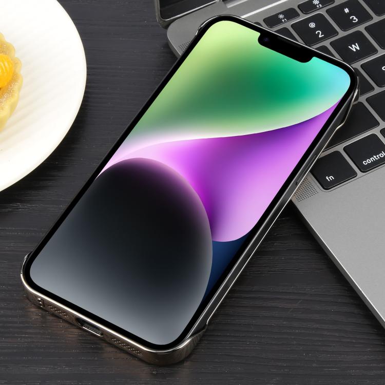 For iPhone 14 / 13 Electroplating Frameless Frosted Anti-Glare PC MagSafe Phone Case(Desert Gold) - iPhone 14 Cases by buy2fix | Online Shopping UK | buy2fix