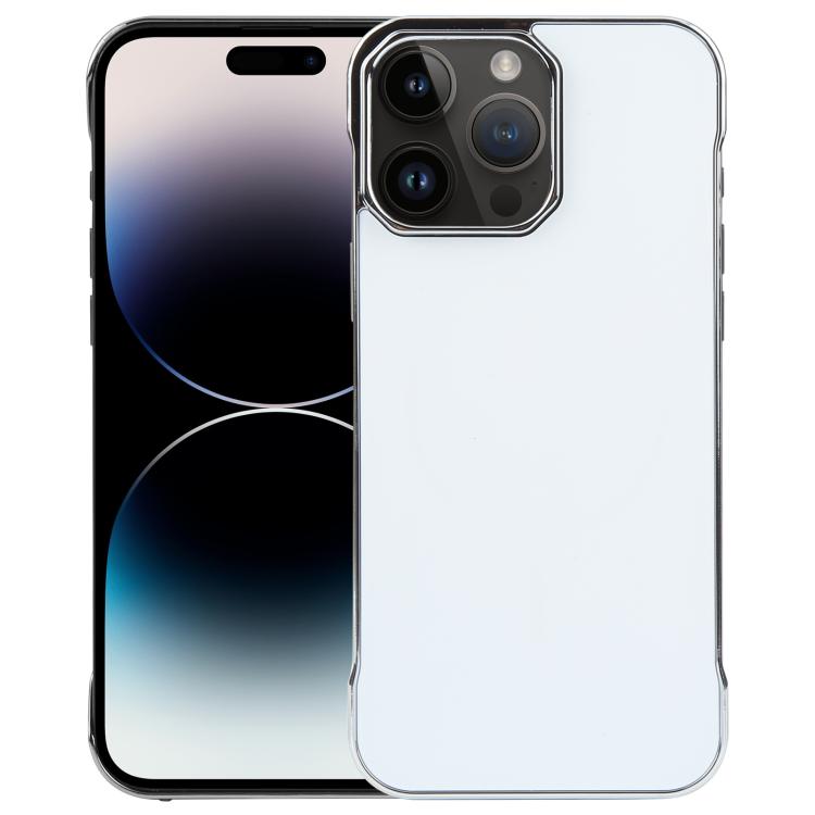 For iPhone 14 Pro Electroplating Frameless Frosted Anti-Glare PC MagSafe Phone Case(Silver White) - iPhone 14 Pro Cases by buy2fix | Online Shopping UK | buy2fix