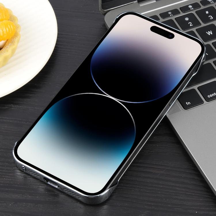 For iPhone 14 Pro Electroplating Frameless Frosted Anti-Glare PC MagSafe Phone Case(Silver White) - iPhone 14 Pro Cases by buy2fix | Online Shopping UK | buy2fix