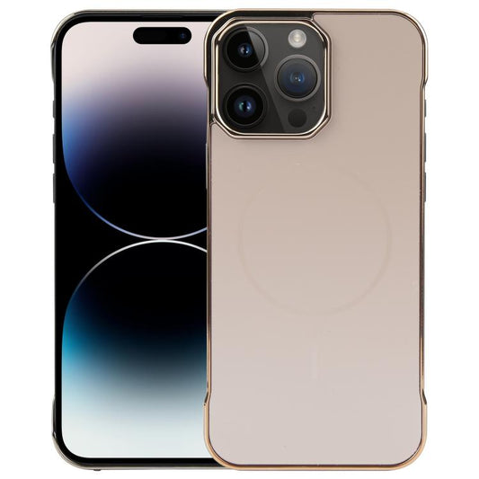 For iPhone 14 Pro Max Electroplating Frameless Frosted Anti-Glare PC MagSafe Phone Case(Desert Gold) - iPhone 14 Pro Max Cases by buy2fix | Online Shopping UK | buy2fix