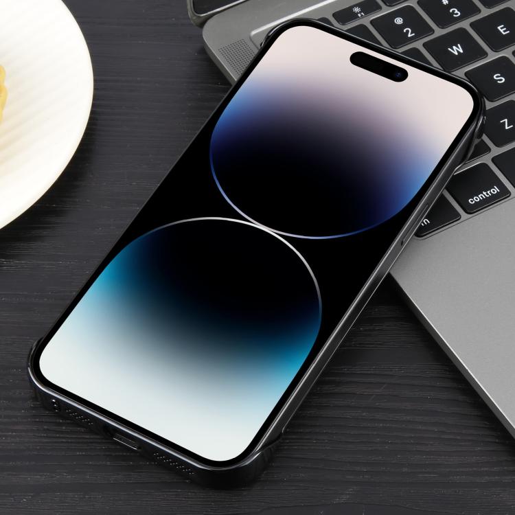 For iPhone 14 Pro Max Electroplating Frameless Frosted Anti-Glare PC MagSafe Phone Case(Black) - iPhone 14 Pro Max Cases by buy2fix | Online Shopping UK | buy2fix