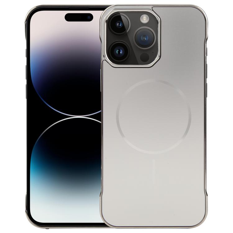 For iPhone 14 Pro Max Electroplating Frameless Frosted Anti-Glare PC MagSafe Phone Case(Titanium Gray) - iPhone 14 Pro Max Cases by buy2fix | Online Shopping UK | buy2fix