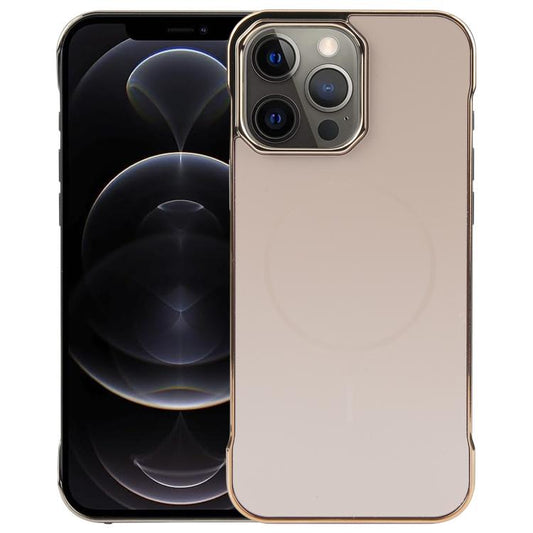 For iPhone 13 Pro Max / 12 Pro Max Electroplating Frameless Frosted Anti-Glare PC MagSafe Phone Case(Desert Gold) - iPhone 13 Pro Max Cases by buy2fix | Online Shopping UK | buy2fix