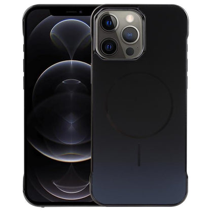 For iPhone 13 Pro Max / 12 Pro Max Electroplating Frameless Frosted Anti-Glare PC MagSafe Phone Case(Black) - iPhone 13 Pro Max Cases by buy2fix | Online Shopping UK | buy2fix