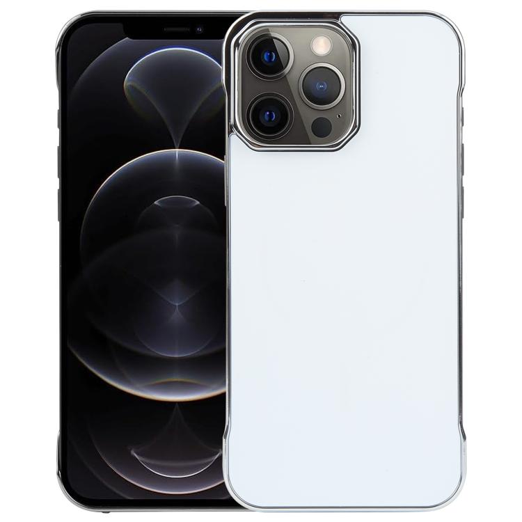 For iPhone 13 Pro Max / 12 Pro Max Electroplating Frameless Frosted Anti-Glare PC MagSafe Phone Case(Silver White) - iPhone 13 Pro Max Cases by buy2fix | Online Shopping UK | buy2fix