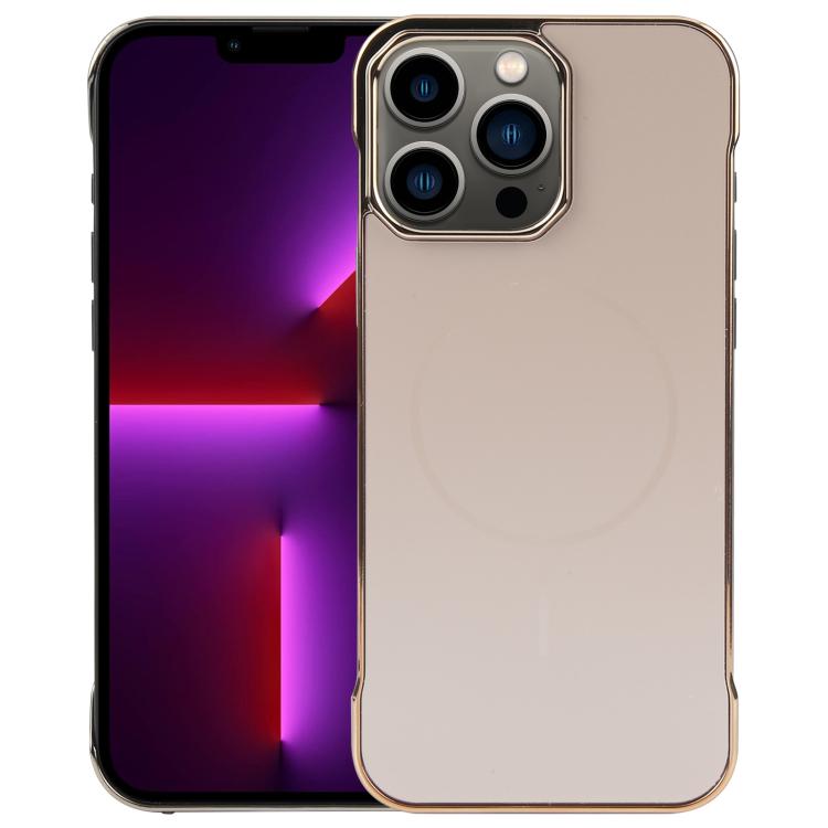 For iPhone 13 Pro Electroplating Frameless Frosted Anti-Glare PC MagSafe Phone Case(Desert Gold) - iPhone 13 Pro Cases by buy2fix | Online Shopping UK | buy2fix