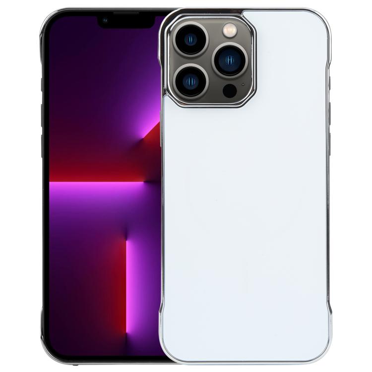 For iPhone 13 Pro Electroplating Frameless Frosted Anti-Glare PC MagSafe Phone Case(Silver White) - iPhone 13 Pro Cases by buy2fix | Online Shopping UK | buy2fix