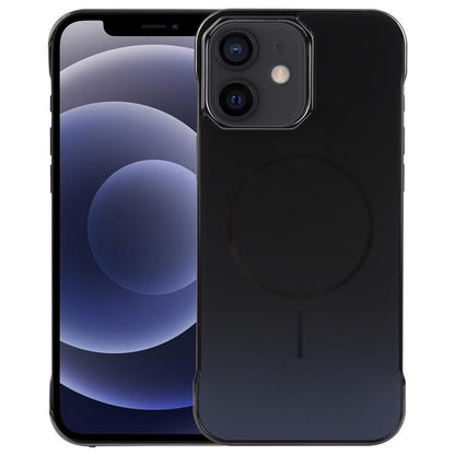 For iPhone 12 / 12 Pro Electroplating Frameless Frosted Anti-Glare PC MagSafe Phone Case(Black) - iPhone 12 / 12 Pro Cases by buy2fix | Online Shopping UK | buy2fix