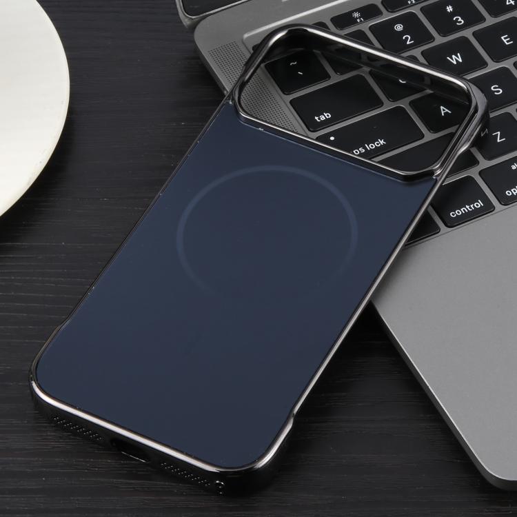 For iPhone 17 Pro Electroplating Frameless Frosted Anti-Glare PC MagSafe Phone Case(Black) - iPhone 17 Pro Cases by buy2fix | Online Shopping UK | buy2fix