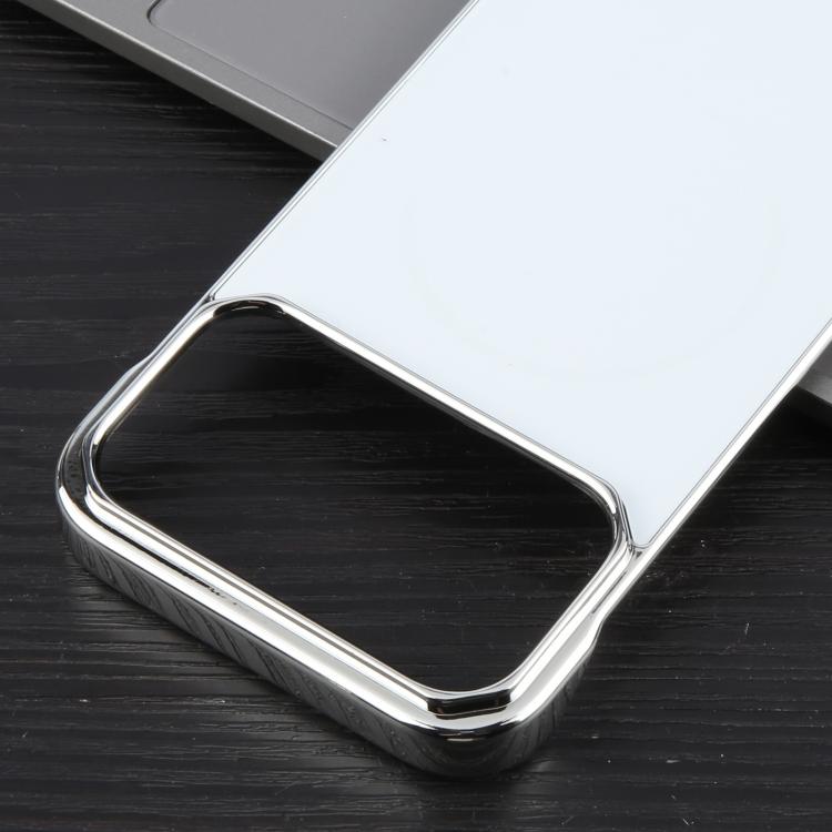 For iPhone 17 Pro Electroplating Frameless Frosted Anti-Glare PC MagSafe Phone Case(Silver White) - iPhone 17 Pro Cases by buy2fix | Online Shopping UK | buy2fix