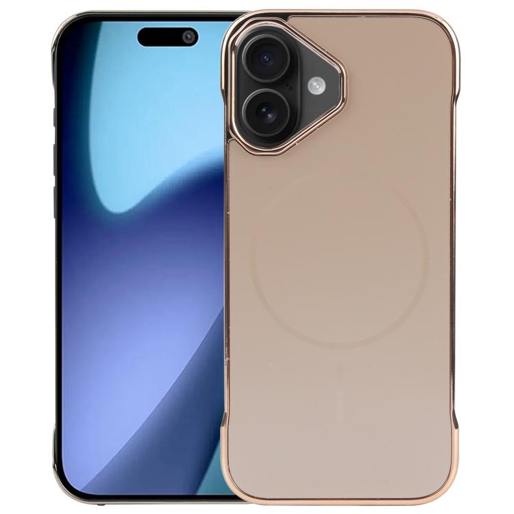 For iPhone 17 Electroplating Frameless Frosted Anti-Glare PC MagSafe Phone Case(Desert Gold) - iPhone 17 Cases by buy2fix | Online Shopping UK | buy2fix