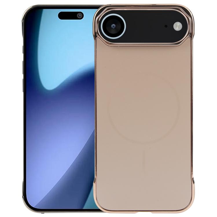 For iPhone Air Electroplating Frameless Frosted Anti-Glare PC MagSafe Phone Case(Desert Gold) - iPhone Air Cases by buy2fix | Online Shopping UK | buy2fix