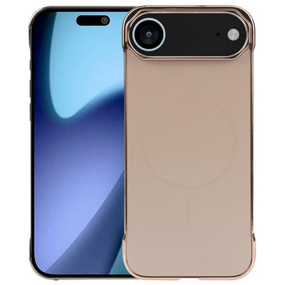 For iPhone Air Electroplating Frameless Frosted Anti-Glare PC MagSafe Phone Case(Desert Gold) - iPhone Air Cases by buy2fix | Online Shopping UK | buy2fix