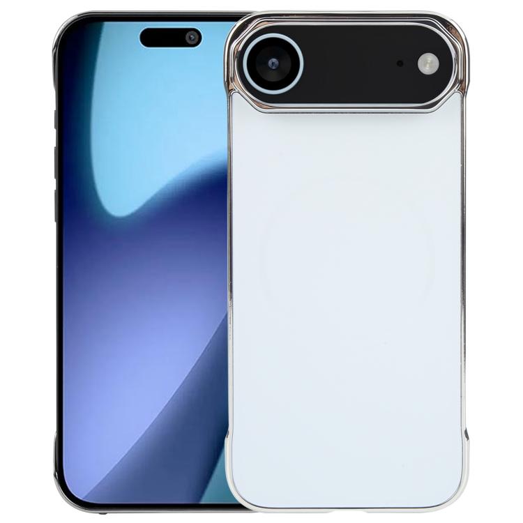 For iPhone Air Electroplating Frameless Frosted Anti-Glare PC MagSafe Phone Case(Silver White) - iPhone Air Cases by buy2fix | Online Shopping UK | buy2fix