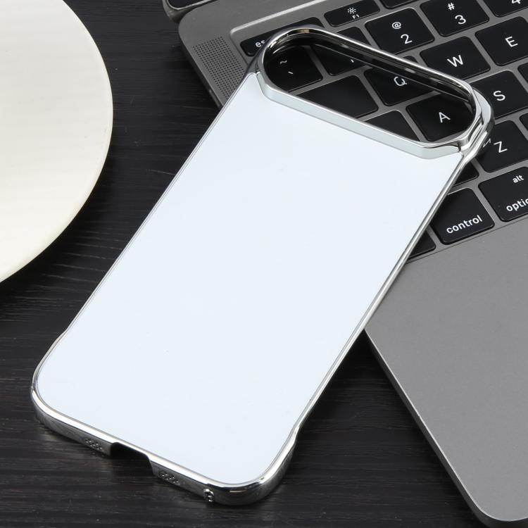 For iPhone Air Electroplating Frameless Frosted Anti-Glare PC MagSafe Phone Case(Silver White) - iPhone Air Cases by buy2fix | Online Shopping UK | buy2fix