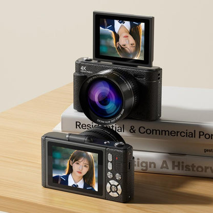 V5 64MP Retro Digital Camera 4K Recording 180 Flip Screen, Style:Small Lens(Black) - Children Cameras by buy2fix | Online Shopping UK | buy2fix