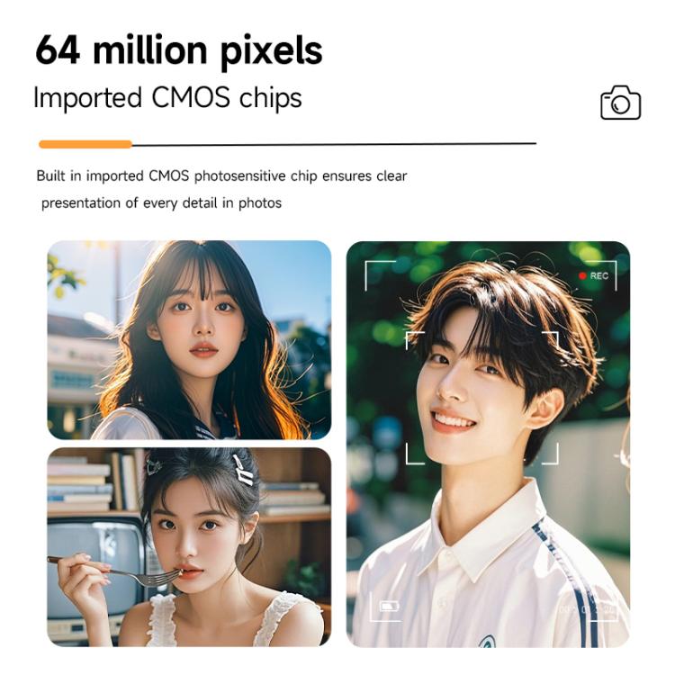 V5 64MP Retro Digital Camera 4K Recording 180 Flip Screen, Style:Large Lens(White) - Children Cameras by buy2fix | Online Shopping UK | buy2fix