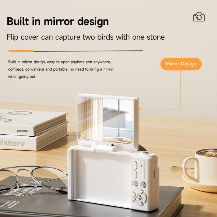 V5 64MP Retro Digital Camera 4K Recording 180 Flip Screen, Style:Small Lens(White) - Children Cameras by buy2fix | Online Shopping UK | buy2fix