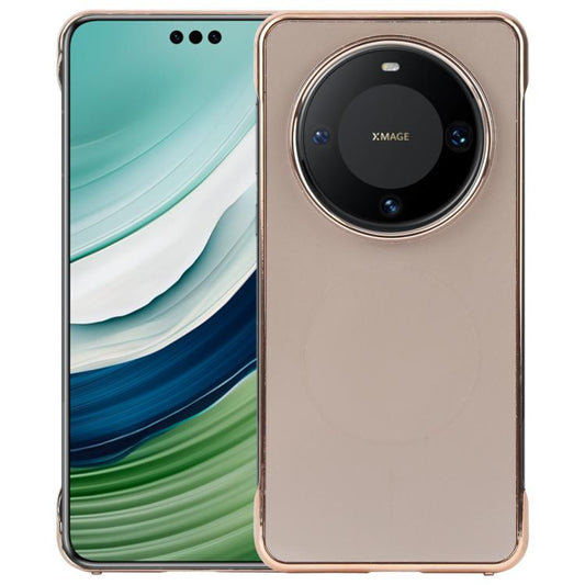 For Huawei Mate 60 Pro Electroplating Frameless Frosted Anti-Glare PC MagSafe Phone Case(Desert Gold) - Huawei Cases by buy2fix | Online Shopping UK | buy2fix