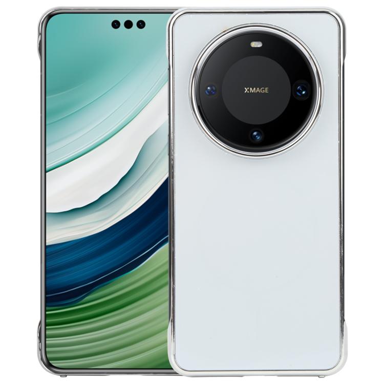 For Huawei Mate 60 Pro Electroplating Frameless Frosted Anti-Glare PC MagSafe Phone Case(Silver White) - Huawei Cases by buy2fix | Online Shopping UK | buy2fix
