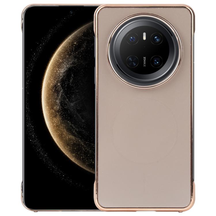 For Huawei Mate 70 Electroplating Frameless Frosted Anti-Glare PC MagSafe Phone Case(Desert Gold) - Huawei Cases by buy2fix | Online Shopping UK | buy2fix