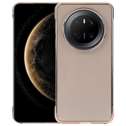 For Huawei Mate 70 Electroplating Frameless Frosted Anti-Glare PC MagSafe Phone Case(Desert Gold) - Huawei Cases by buy2fix | Online Shopping UK | buy2fix