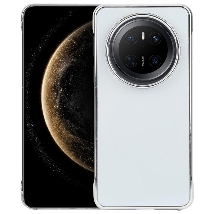 For Huawei Mate 70 Electroplating Frameless Frosted Anti-Glare PC MagSafe Phone Case(Silver White) - Huawei Cases by buy2fix | Online Shopping UK | buy2fix