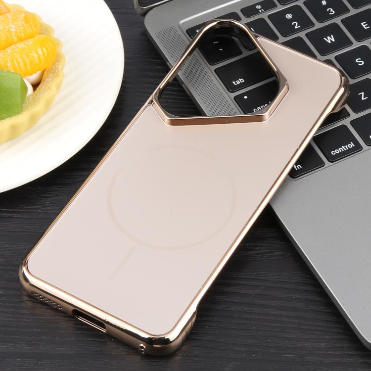 For Huawei Pura 70 Electroplating Frameless Frosted Anti-Glare PC MagSafe Phone Case(Desert Gold) - Huawei Cases by buy2fix | Online Shopping UK | buy2fix