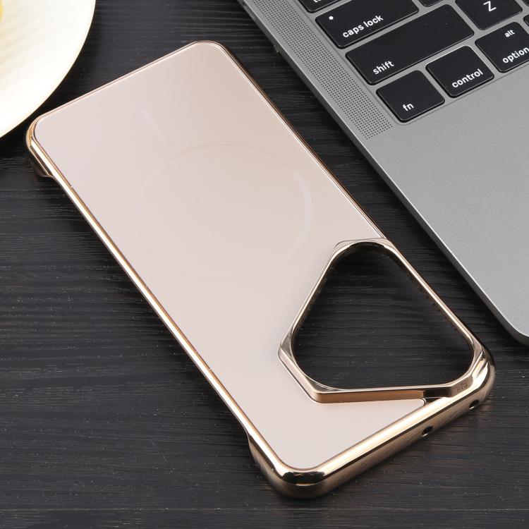 For Huawei Pura 70 Electroplating Frameless Frosted Anti-Glare PC MagSafe Phone Case(Desert Gold) - Huawei Cases by buy2fix | Online Shopping UK | buy2fix