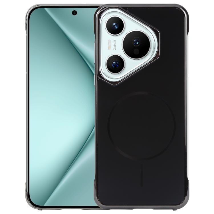 For Huawei Pura 70 Electroplating Frameless Frosted Anti-Glare PC MagSafe Phone Case(Black) - Huawei Cases by buy2fix | Online Shopping UK | buy2fix