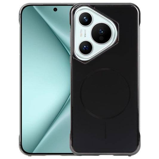 For Huawei Pura 70 Electroplating Frameless Frosted Anti-Glare PC MagSafe Phone Case(Black) - Huawei Cases by buy2fix | Online Shopping UK | buy2fix