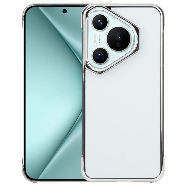 For Huawei Pura 70 Electroplating Frameless Frosted Anti-Glare PC MagSafe Phone Case(Silver White) - Huawei Cases by buy2fix | Online Shopping UK | buy2fix