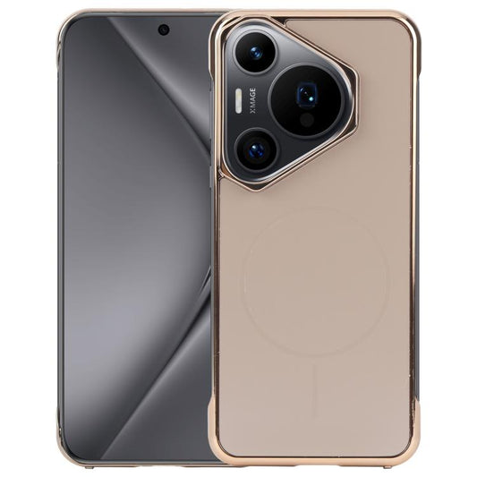 For Huawei Pura 70 Pro / 70 Pro+ Electroplating Frameless Frosted Anti-Glare PC MagSafe Phone Case(Desert Gold) - Huawei Cases by buy2fix | Online Shopping UK | buy2fix