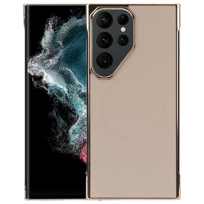 For Samsung Galaxy S22 Ultra 5G Electroplating Frameless Frosted Anti-Glare PC MagSafe Phone Case(Desert Gold) - Galaxy S22 Ultra 5G Cases by buy2fix | Online Shopping UK | buy2fix