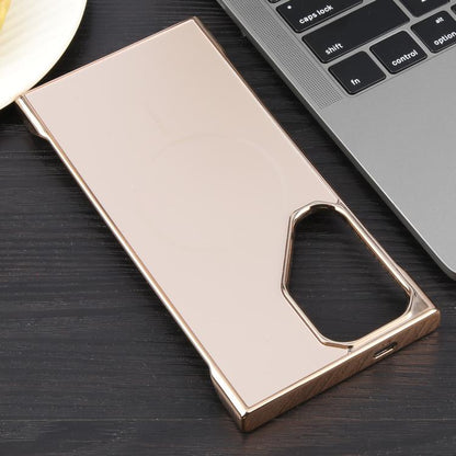 For Samsung Galaxy S22 Ultra 5G Electroplating Frameless Frosted Anti-Glare PC MagSafe Phone Case(Desert Gold) - Galaxy S22 Ultra 5G Cases by buy2fix | Online Shopping UK | buy2fix