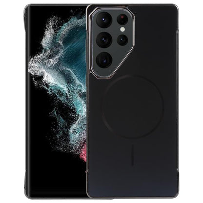 For Samsung Galaxy S22 Ultra 5G Electroplating Frameless Frosted Anti-Glare PC MagSafe Phone Case(Black) - Galaxy S22 Ultra 5G Cases by buy2fix | Online Shopping UK | buy2fix