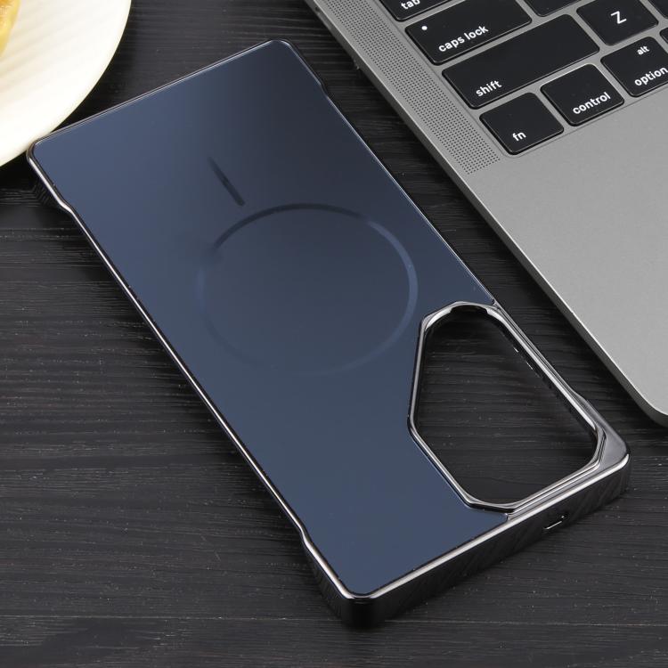 For Samsung Galaxy S22 Ultra 5G Electroplating Frameless Frosted Anti-Glare PC MagSafe Phone Case(Black) - Galaxy S22 Ultra 5G Cases by buy2fix | Online Shopping UK | buy2fix