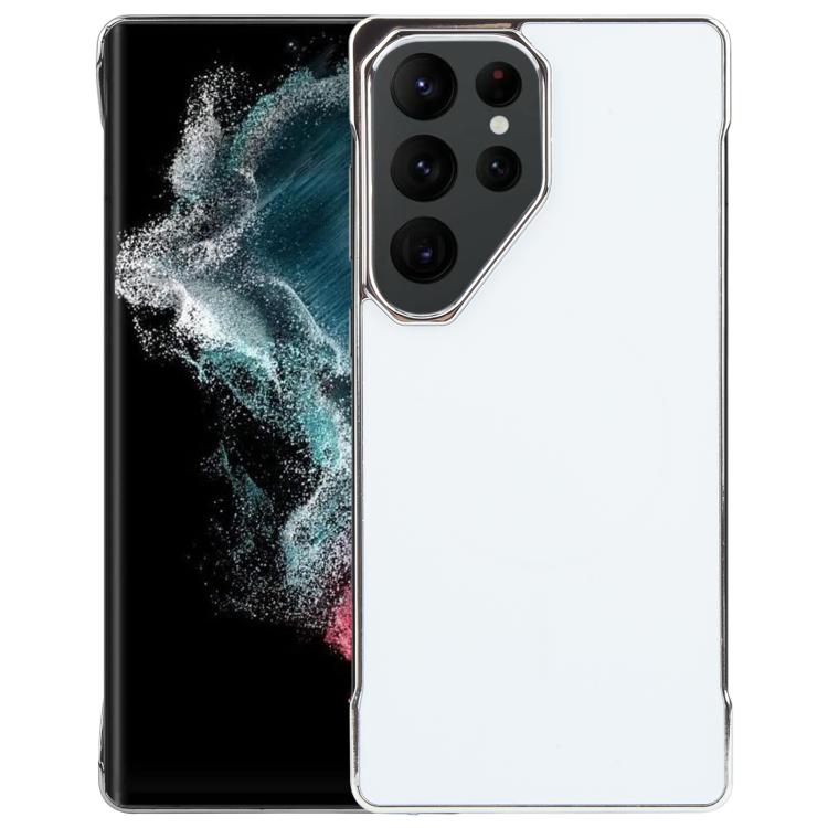 For Samsung Galaxy S22 Ultra 5G Electroplating Frameless Frosted Anti-Glare PC MagSafe Phone Case(Silver White) - Galaxy S22 Ultra 5G Cases by buy2fix | Online Shopping UK | buy2fix