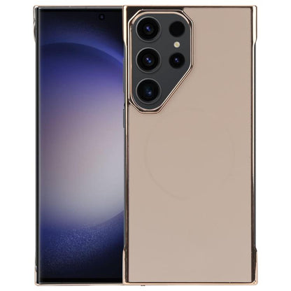 For Samsung Galaxy S23 Ultra 5G Electroplating Frameless Frosted Anti-Glare PC MagSafe Phone Case(Desert Gold) - Galaxy S23 Ultra 5G Cases by buy2fix | Online Shopping UK | buy2fix