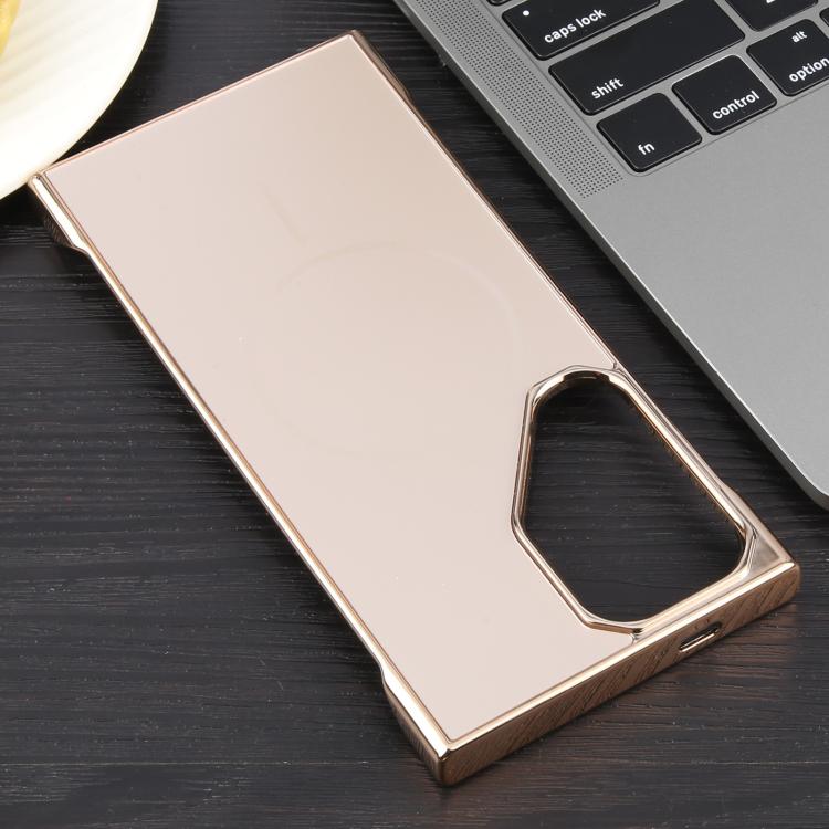 For Samsung Galaxy S23 Ultra 5G Electroplating Frameless Frosted Anti-Glare PC MagSafe Phone Case(Desert Gold) - Galaxy S23 Ultra 5G Cases by buy2fix | Online Shopping UK | buy2fix