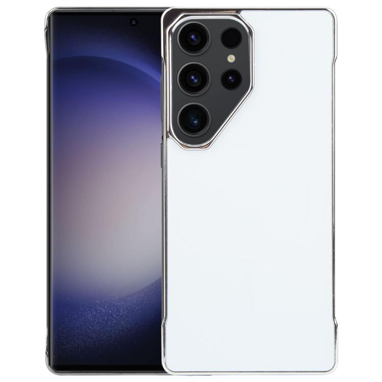 For Samsung Galaxy S23 Ultra 5G Electroplating Frameless Frosted Anti-Glare PC MagSafe Phone Case(Silver White) - Galaxy S23 Ultra 5G Cases by buy2fix | Online Shopping UK | buy2fix