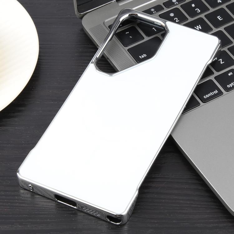 For Samsung Galaxy S23 Ultra 5G Electroplating Frameless Frosted Anti-Glare PC MagSafe Phone Case(Silver White) - Galaxy S23 Ultra 5G Cases by buy2fix | Online Shopping UK | buy2fix