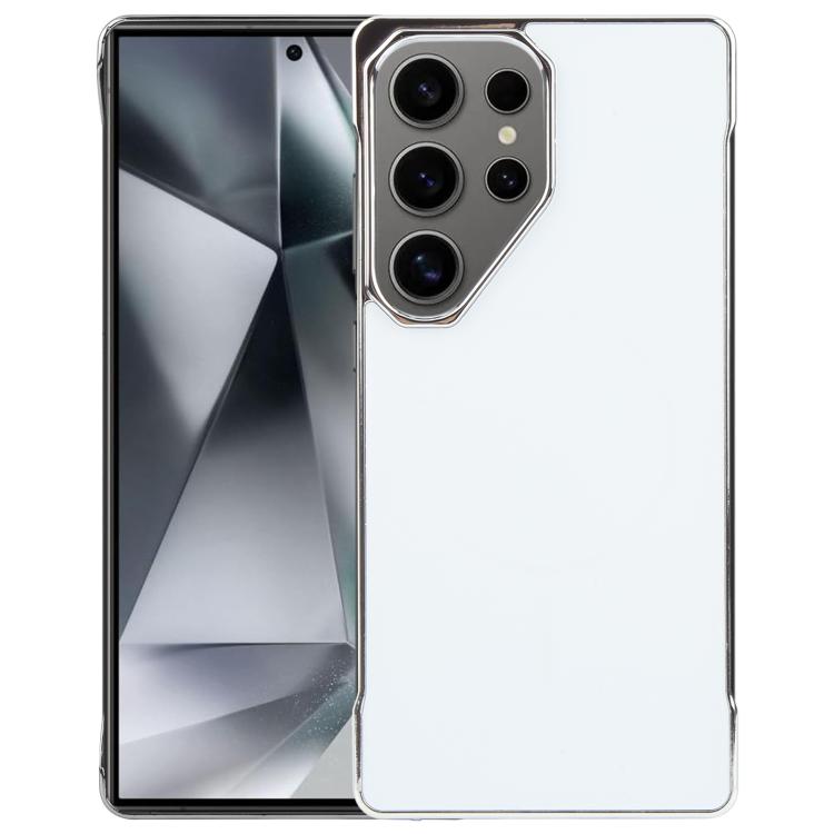 For Samsung Galaxy S24 Ultra 5G Electroplating Frameless Frosted Anti-Glare PC MagSafe Phone Case(Silver White) - Galaxy S24 Ultra 5G Cases by buy2fix | Online Shopping UK | buy2fix