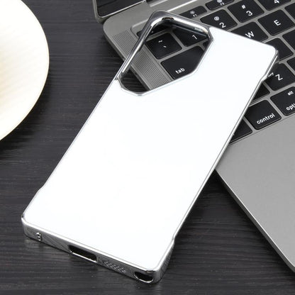 For Samsung Galaxy S24 Ultra 5G Electroplating Frameless Frosted Anti-Glare PC MagSafe Phone Case(Silver White) - Galaxy S24 Ultra 5G Cases by buy2fix | Online Shopping UK | buy2fix
