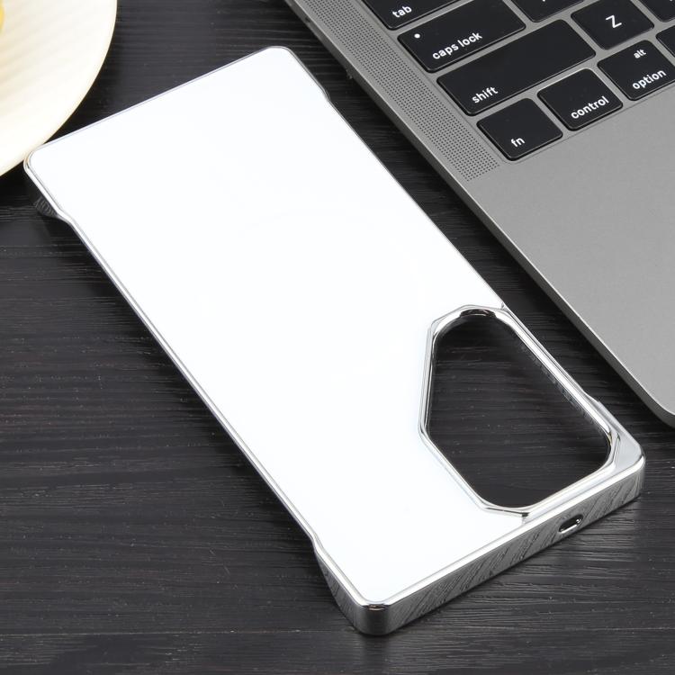 For Samsung Galaxy S24 Ultra 5G Electroplating Frameless Frosted Anti-Glare PC MagSafe Phone Case(Silver White) - Galaxy S24 Ultra 5G Cases by buy2fix | Online Shopping UK | buy2fix